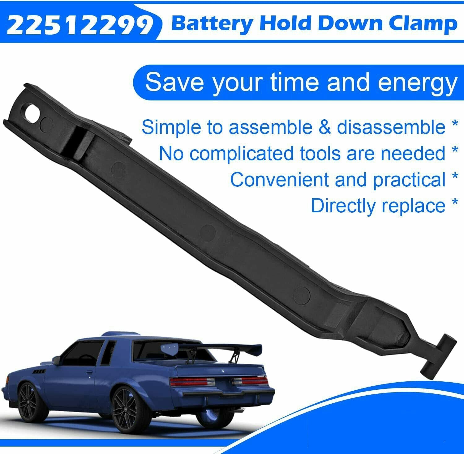 22512299 Battery Hold Down Clamp For 85-87 Buick Regal &81-88 Oldsmobile Cutlass