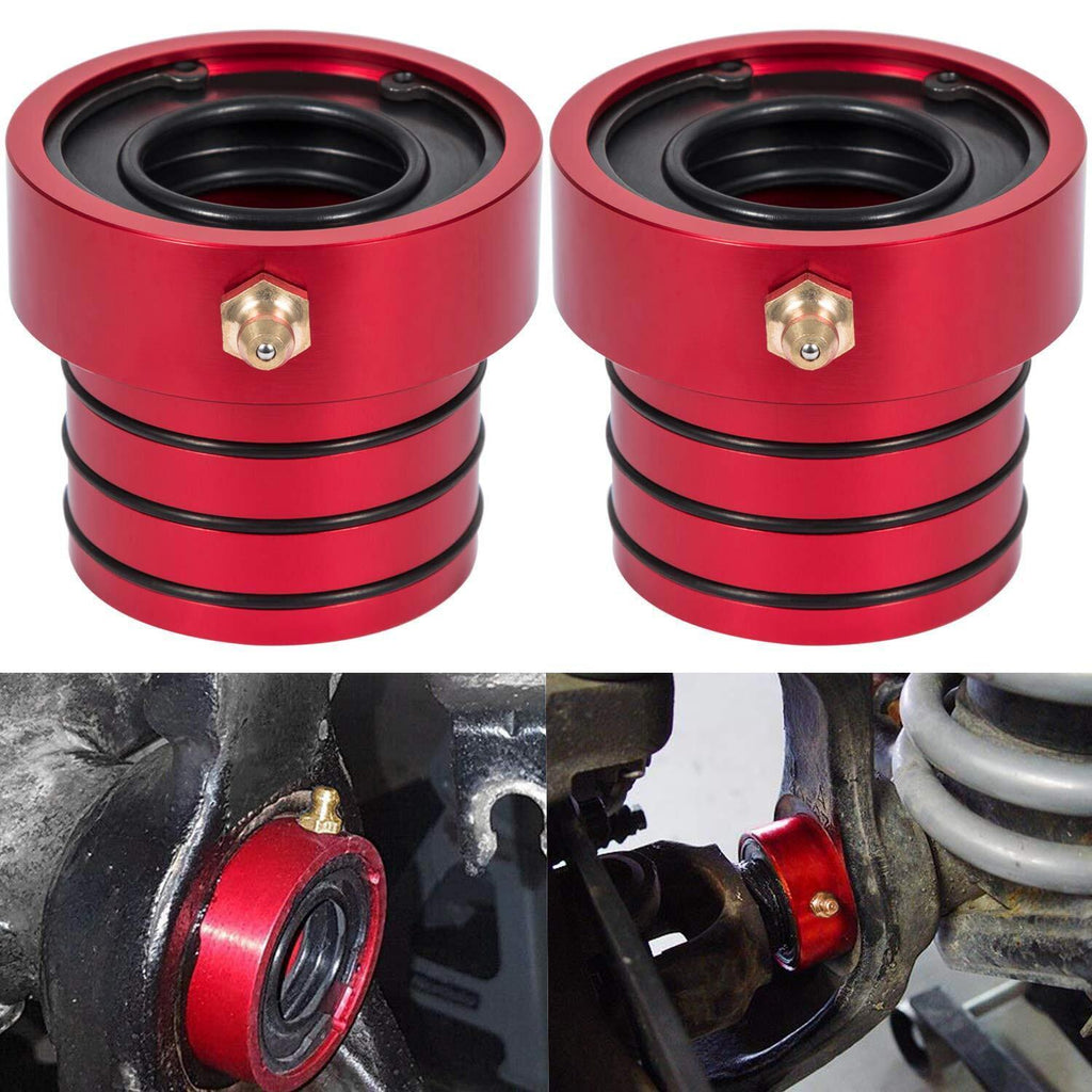 2Pcs Red Front Axle Tube Seal Kit MG21103 for Jeep Wrangler YJ JK TJ XJ ZJ MJ