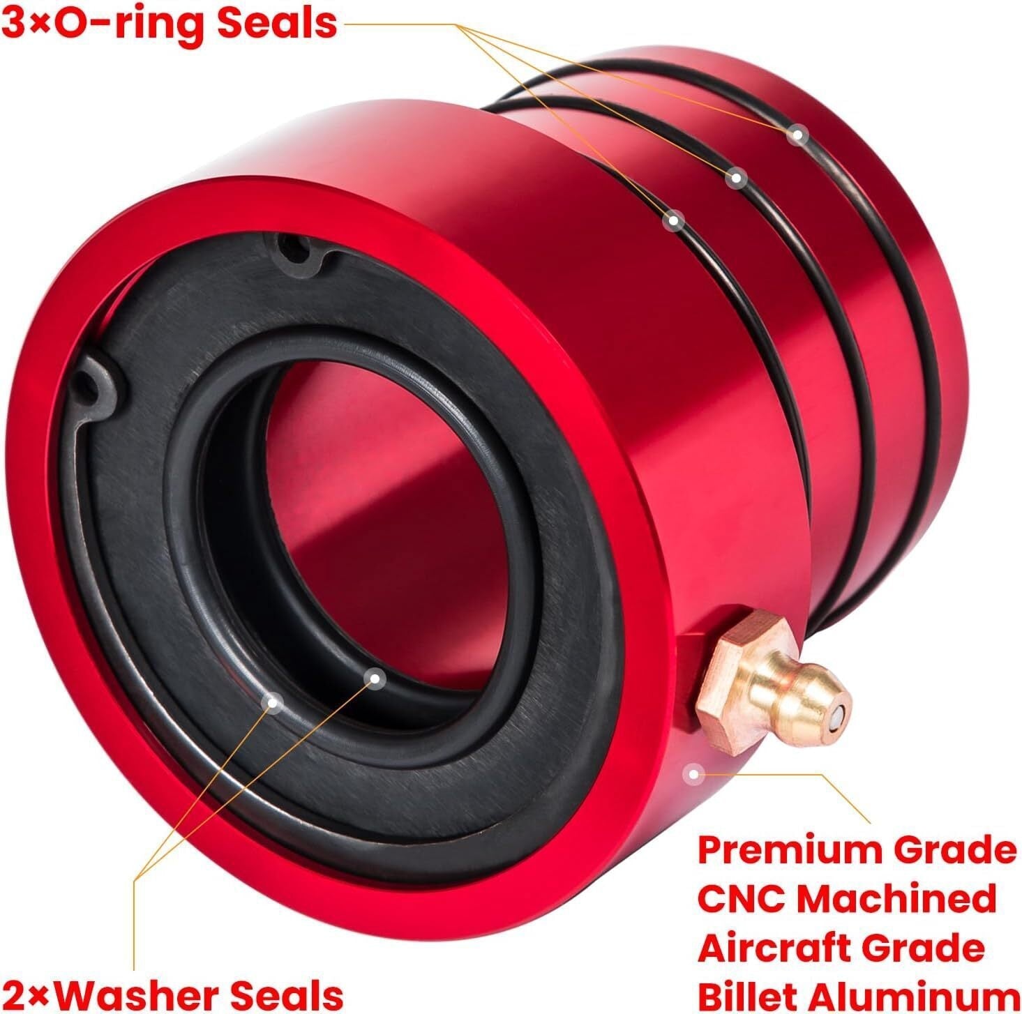 2Pcs Red Front Axle Tube Seal Kit MG21103 for Jeep Wrangler YJ JK TJ XJ ZJ MJ