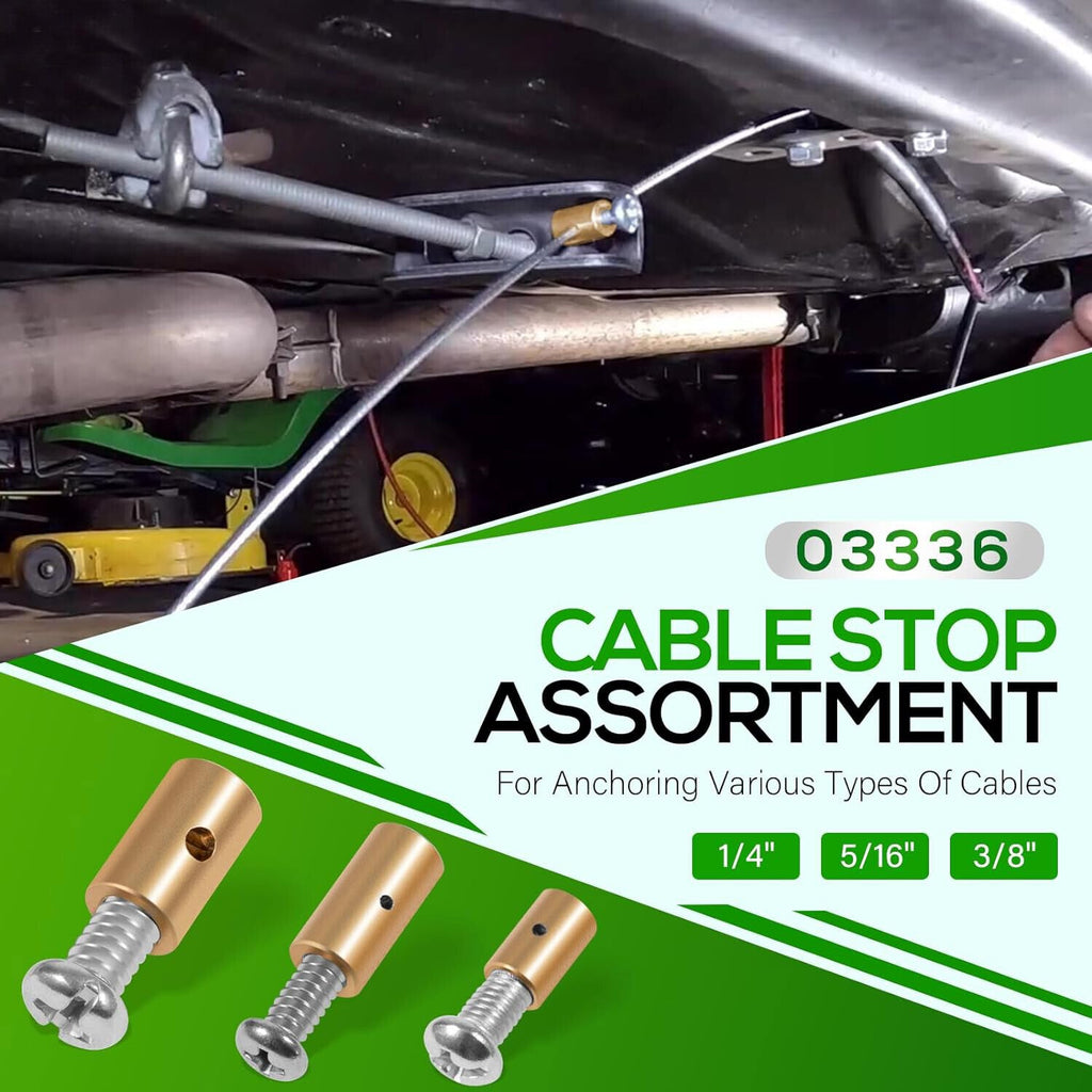 03336 Cable Stop Assortment, 24 Pack Universal Fit