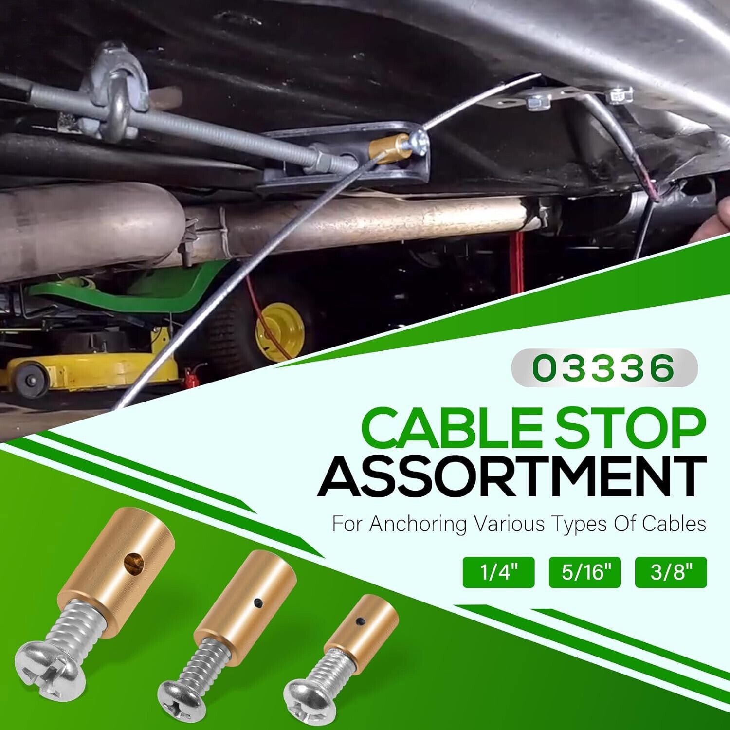 03336 Cable Stop Assortment, 24 Pack Universal Fit
