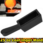 25 oz Loaf Cast Iron Ingot Mold for Melting Casting Gold Silver Copper Metals