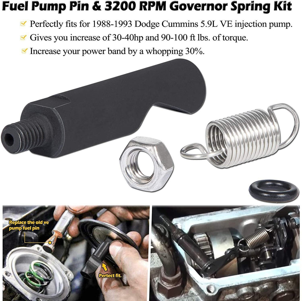 Pump Fuel Pin & 3200 RPM Governor Spring Kit for 1988-1993 Dodge Cummins 5.9L VE