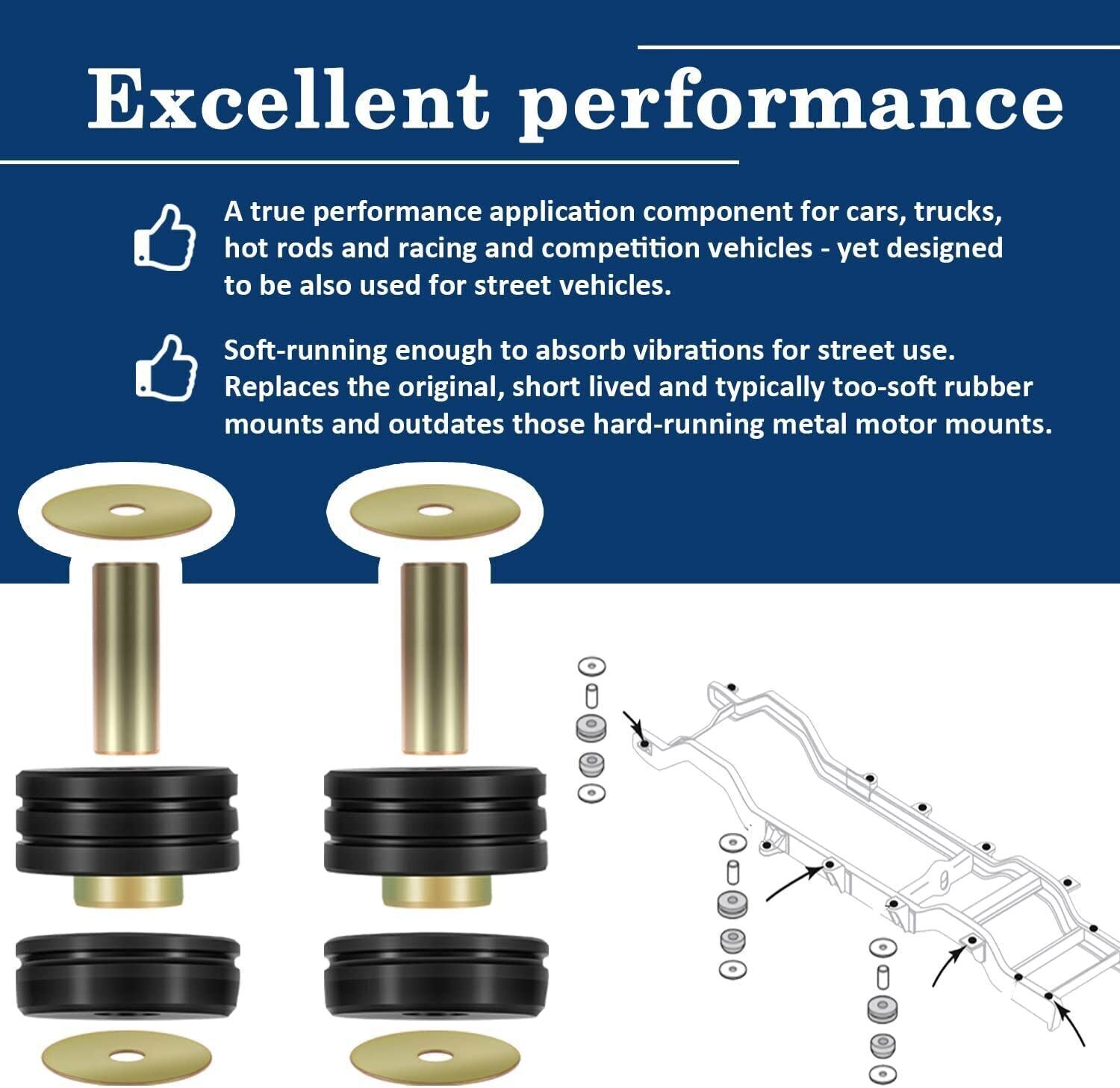 9.4102G Body Mounting Bushing Kit Universal Mount w/ Mounts & Washers & Bushings