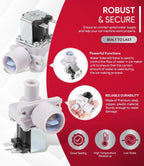 Water Valve for Hoshizaki Ice 3U0111-01, J248-030, 120V 60HZ with Mounting Nuts