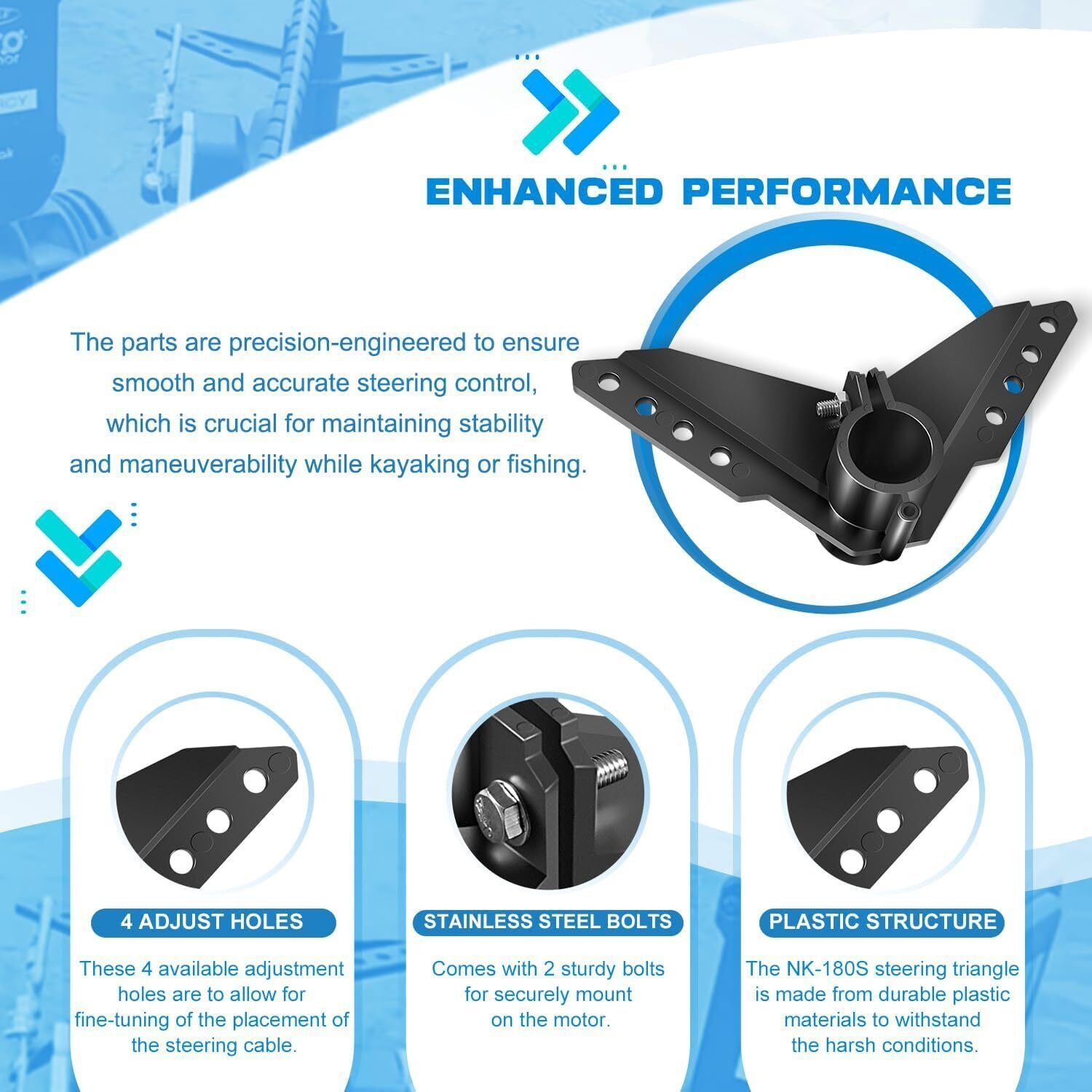 Kayak Steering Accessories:Newport NK-180S Trolling Motor Steering Triangle Brac