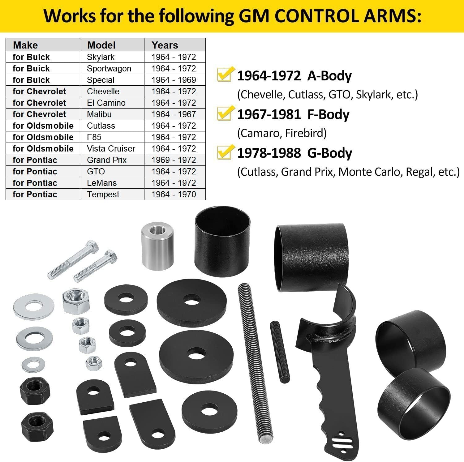 Control Arm Bushing Removal Installation Tool for RideTech 85000009 GM 1964-1988