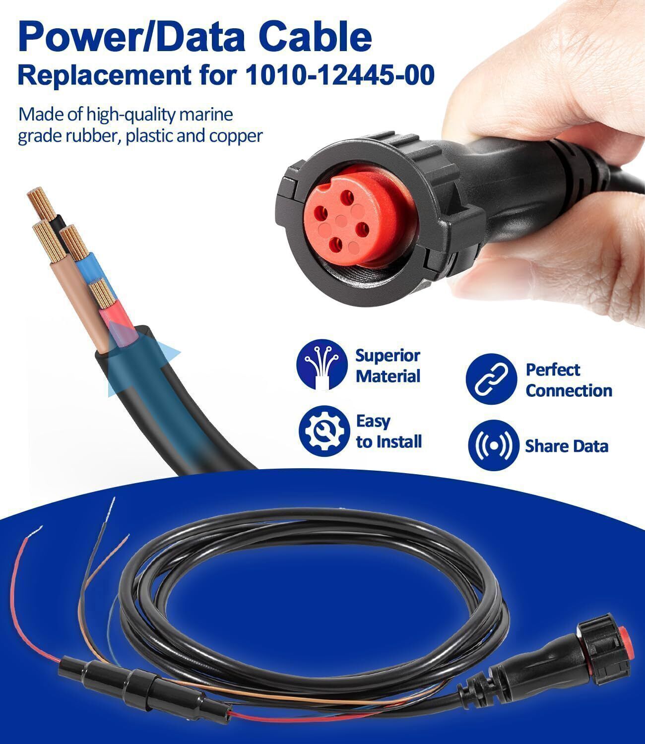 010-12445-00 Power Data Cable for Garmin echoMAP Chirp/Plus/UHD GPSMAP Panoptix