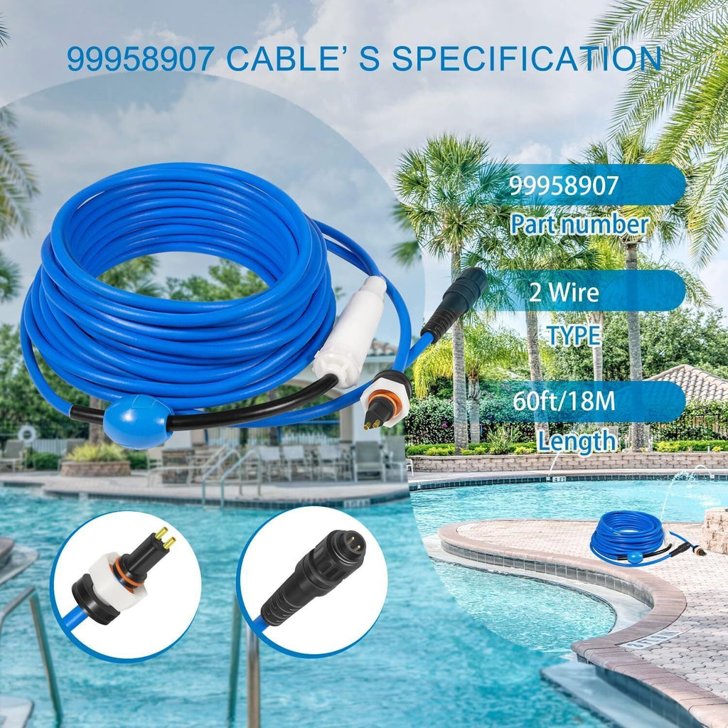 99958907-DIY 18M/60FT Blue 2-Wire Cable with Swivel for Dolphin Active 20, S200