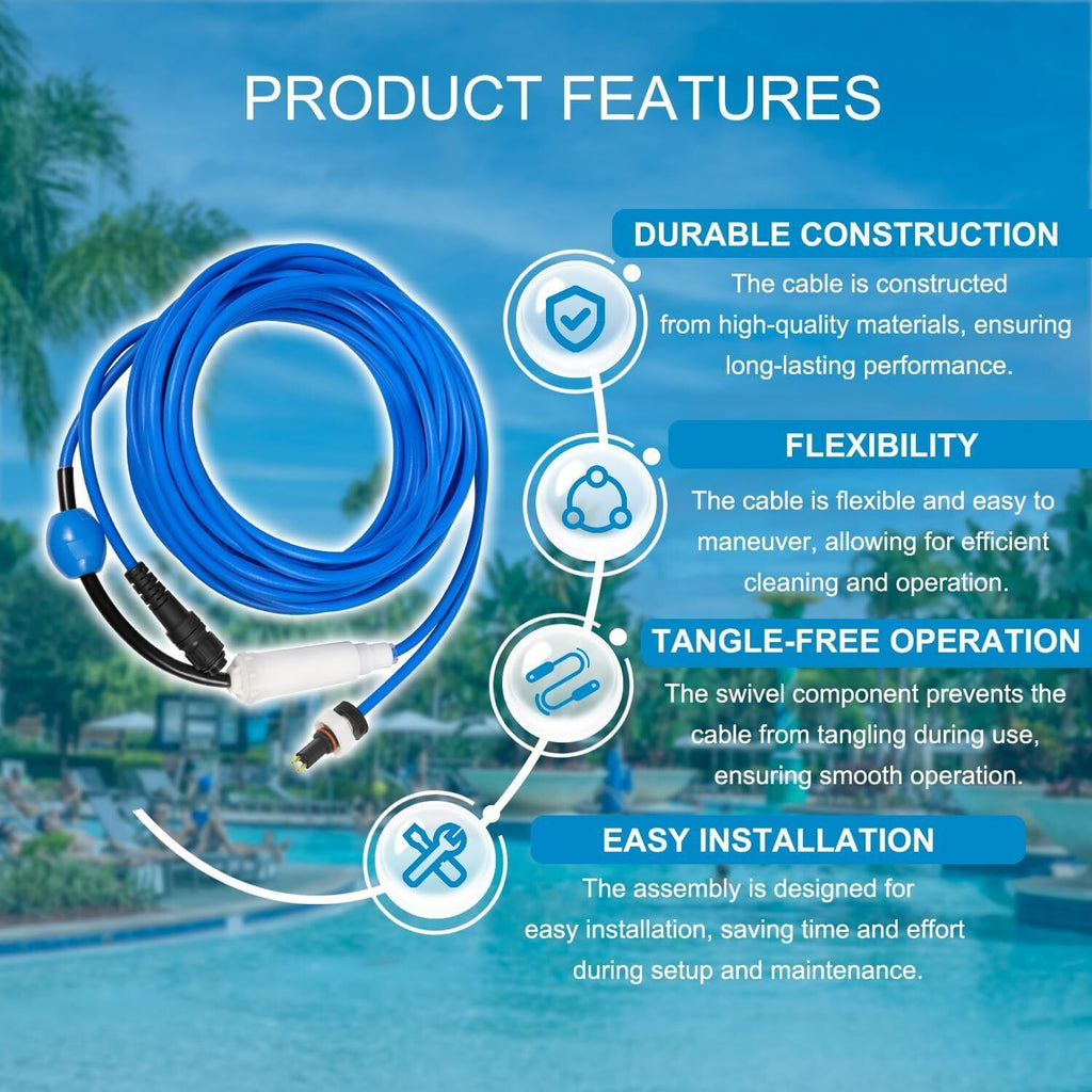 99958907-DIY 18M/60FT Blue 2-Wire Cable with Swivel for Dolphin Active 20, S200