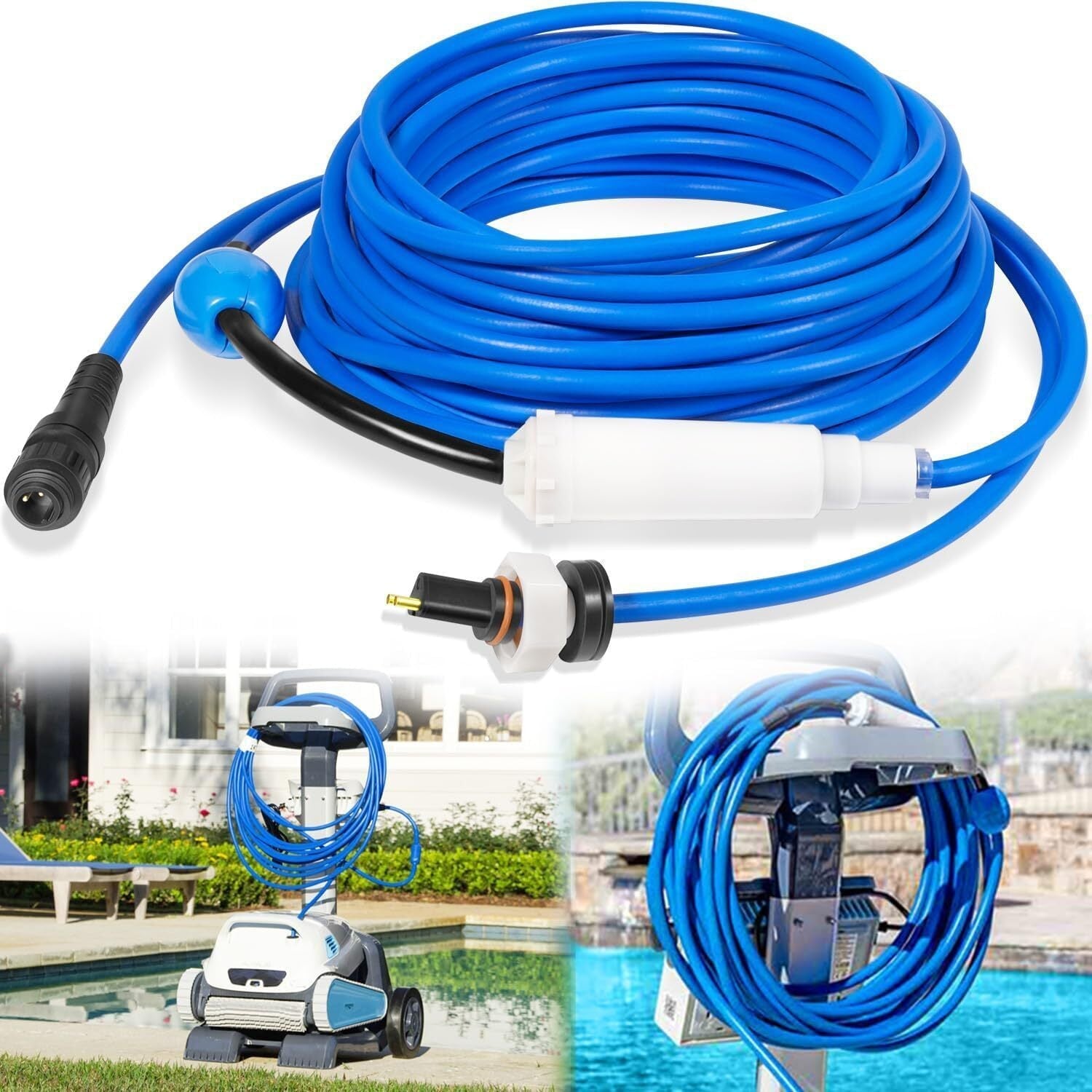 99958907-DIY 18M/60FT Blue 2-Wire Cable with Swivel for Dolphin Active 20, S200
