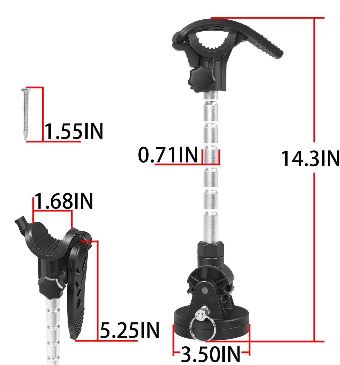 For Minn Kota 1862051 MKA-55 Trolling Motor Stabilizer Kit Bow Mount Support