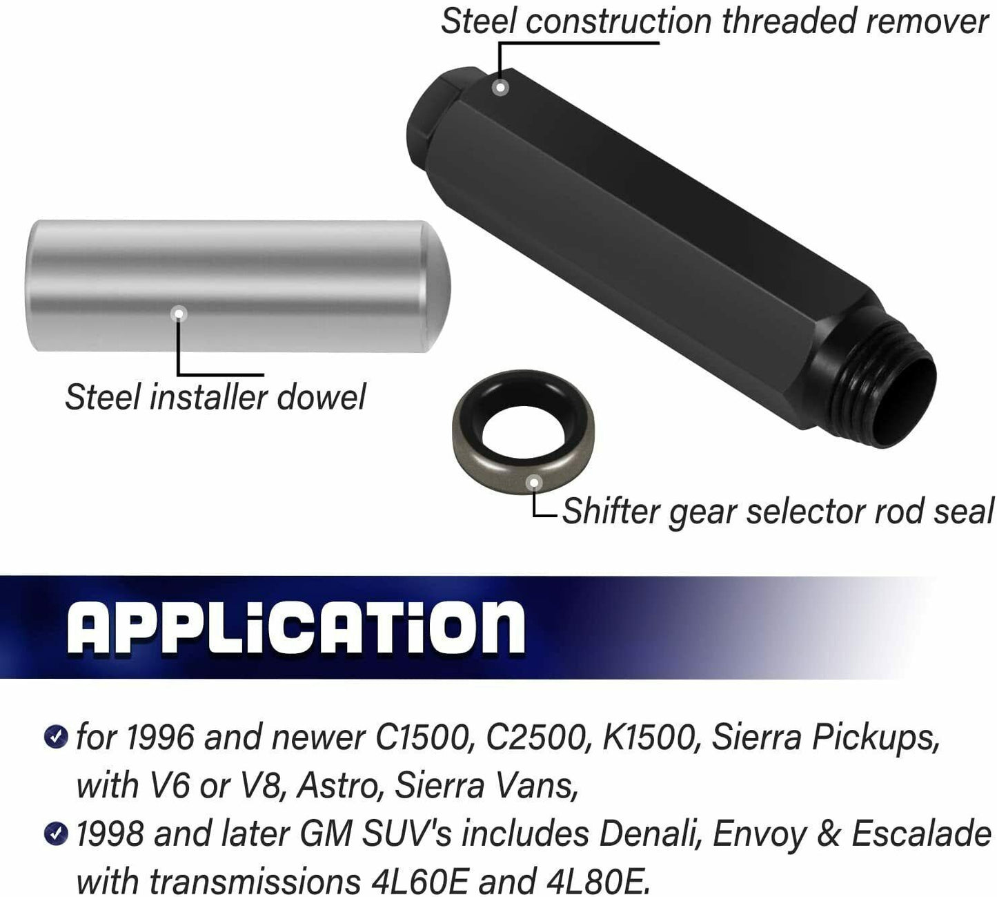 Transmission Shifter Seal Remover Installer Tool w Seal For GM Chevy 4L60E 4L80E