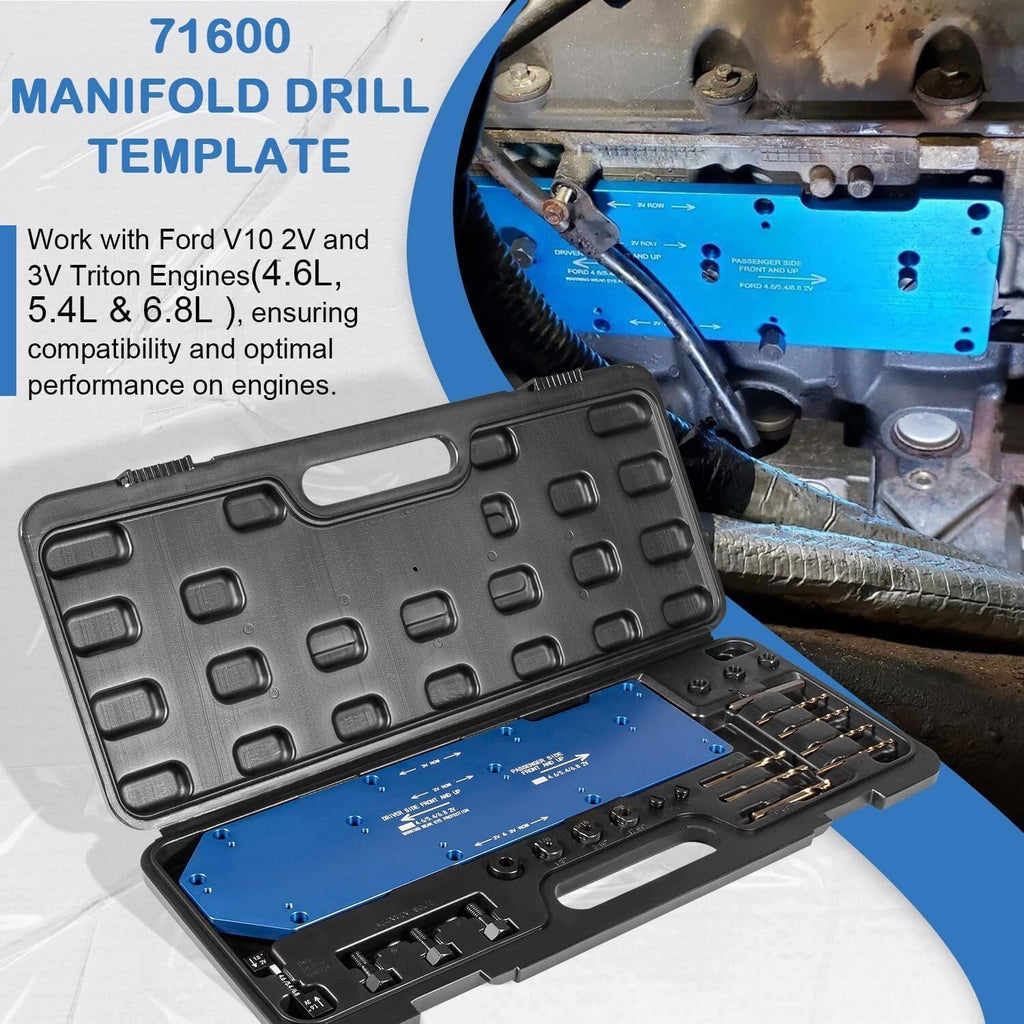 Manifold Drill Template 71600 For Ford 4.6L 5.4L 6.8L V10 2V 3V Triton Engines