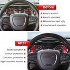 Red Steering Wheel Shifter Paddle Trim Cover for 15-20 Dodge Challenger Charger