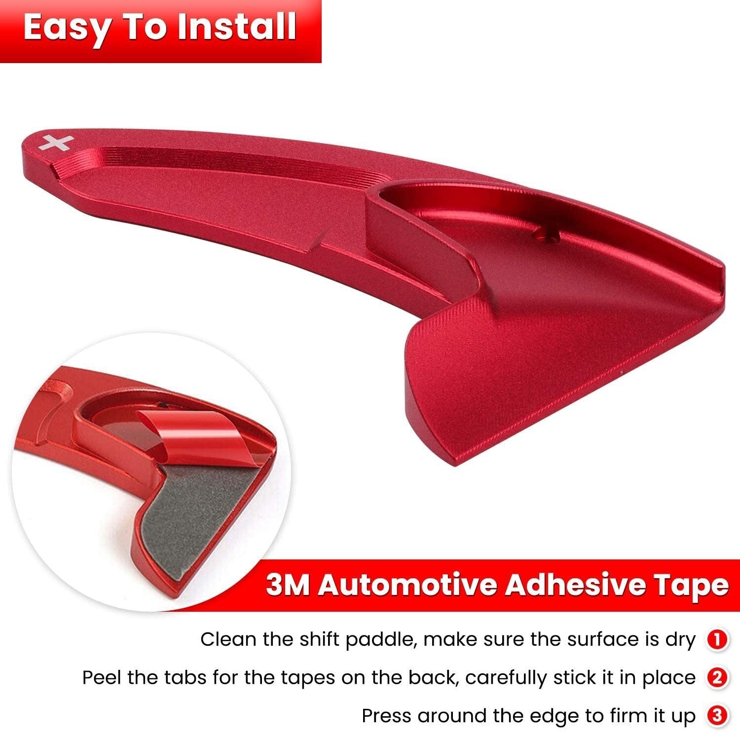 Red Steering Wheel Shifter Paddle Trim Cover for 15-20 Dodge Challenger Charger