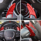 Red Steering Wheel Shifter Paddle Trim Cover for 15-20 Dodge Challenger Charger