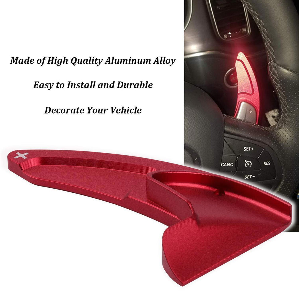 Red Steering Wheel Shifter Paddle Trim Cover for 15-20 Dodge Challenger Charger