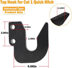 Upgrated Top Hook for Harbor Freight Quick Hitch Cat 1 Black Powder Coated Steel