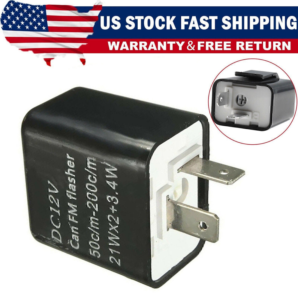 2-Pin LED Flasher Relay Adjustable For Motorcycle Turn Signal Fix Blinker Lights