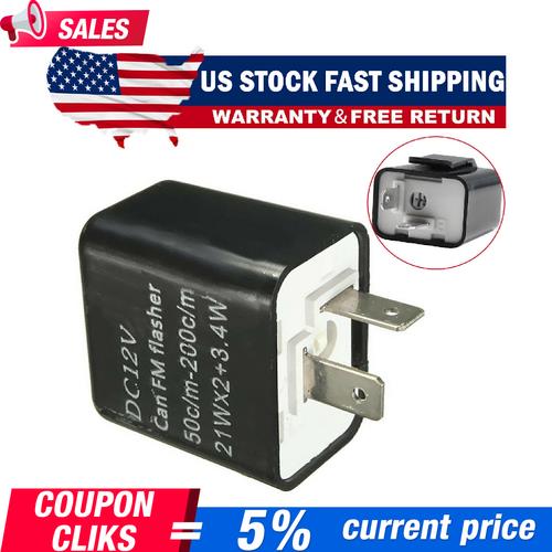 2Pin Adjustable LED Flasher Relay Turn Signal Blinker Light For Motorcycle 12 V