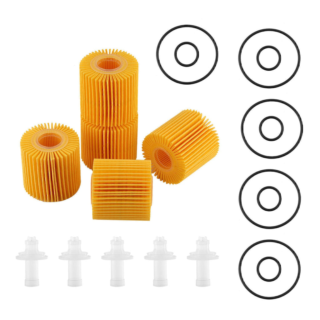 5PCS Oil Filter Kit 04152-YZZA1 ,04152-31090 Fit for Toyota Scion Lexus w/O-RING