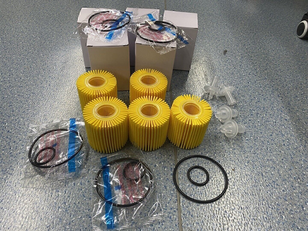 5PCS Oil Filter Kit 04152-YZZA1 ,04152-31090 Fit for Toyota Scion Lexus w/O-RING