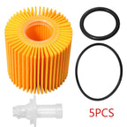 5PCS Oil Filter Kit 04152-YZZA1 ,04152-31090 Fit for Toyota Scion Lexus w/O-RING