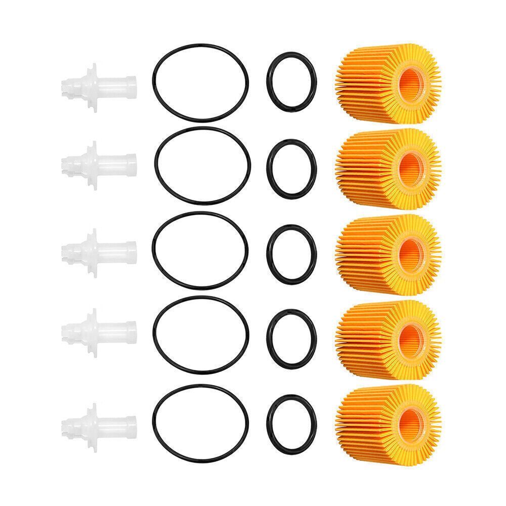5PCS Oil Filter Kit 04152-YZZA1 ,04152-31090 Fit for Toyota Scion Lexus w/O-RING