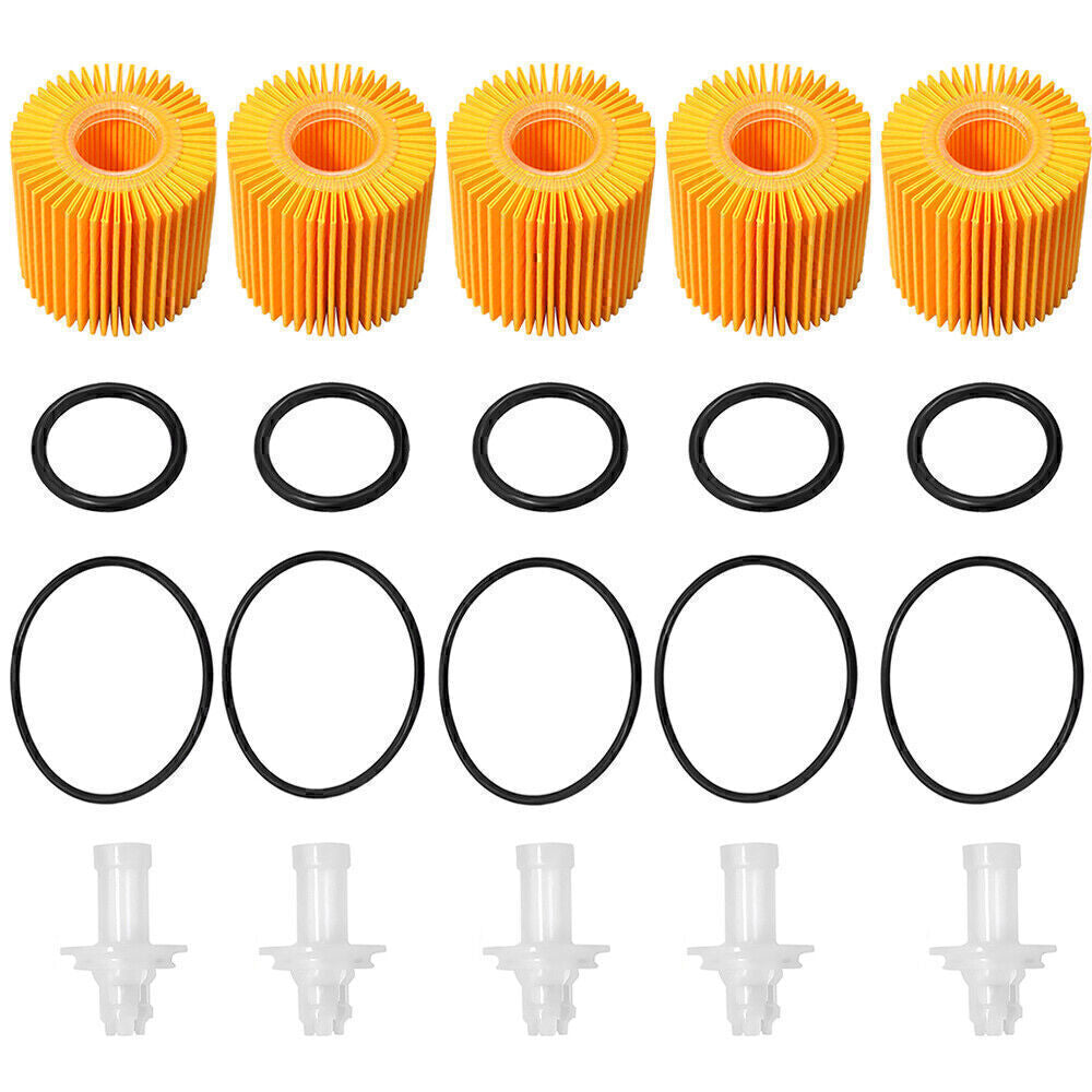 5PCS Oil Filter Kit 04152-YZZA1 ,04152-31090 Fit for Toyota Scion Lexus w/O-RING