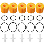 5PCS Oil Filter Kit 04152-YZZA1 ,04152-31090 Fit for Toyota Scion Lexus w/O-RING