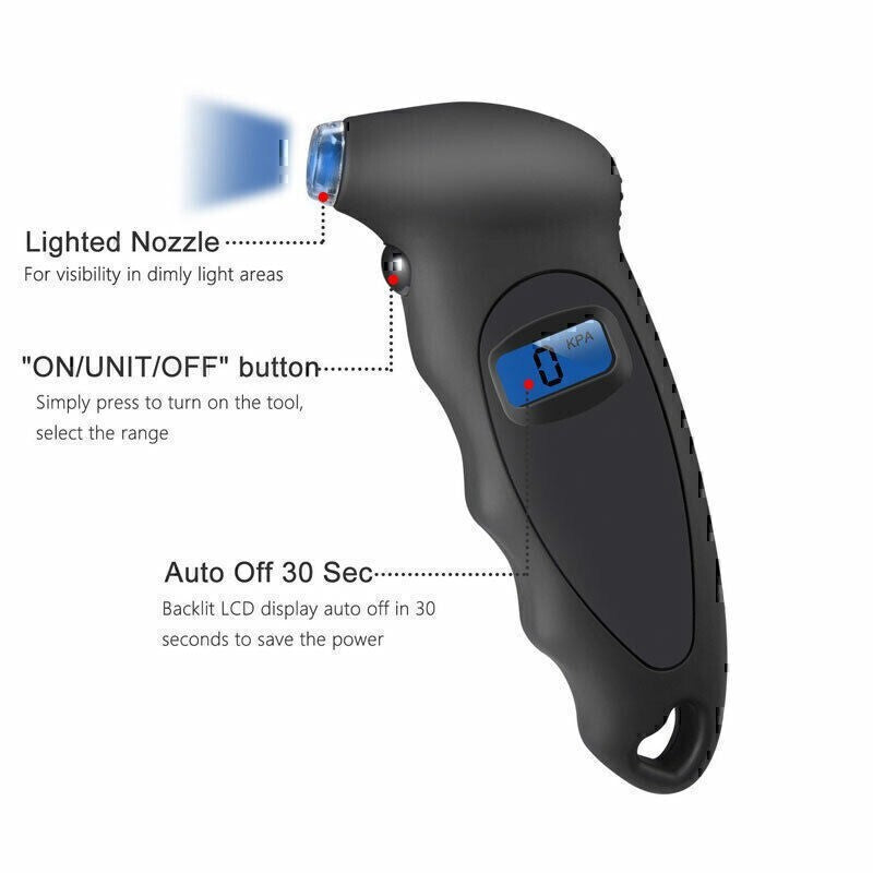 Digital Tire Air Pressure Gauge Meter Test Tool For Car Truck LCD Display 150PSI