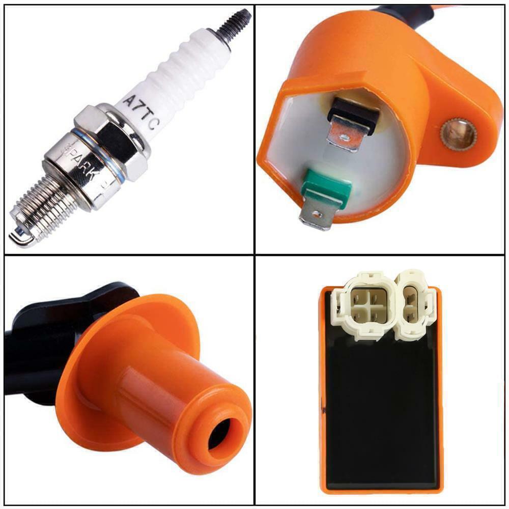 Fit GY6 50cc-150cc ATV SCOOTER MOPED RACING AC CDI BOX IGNITION COIL SPARK PLUG