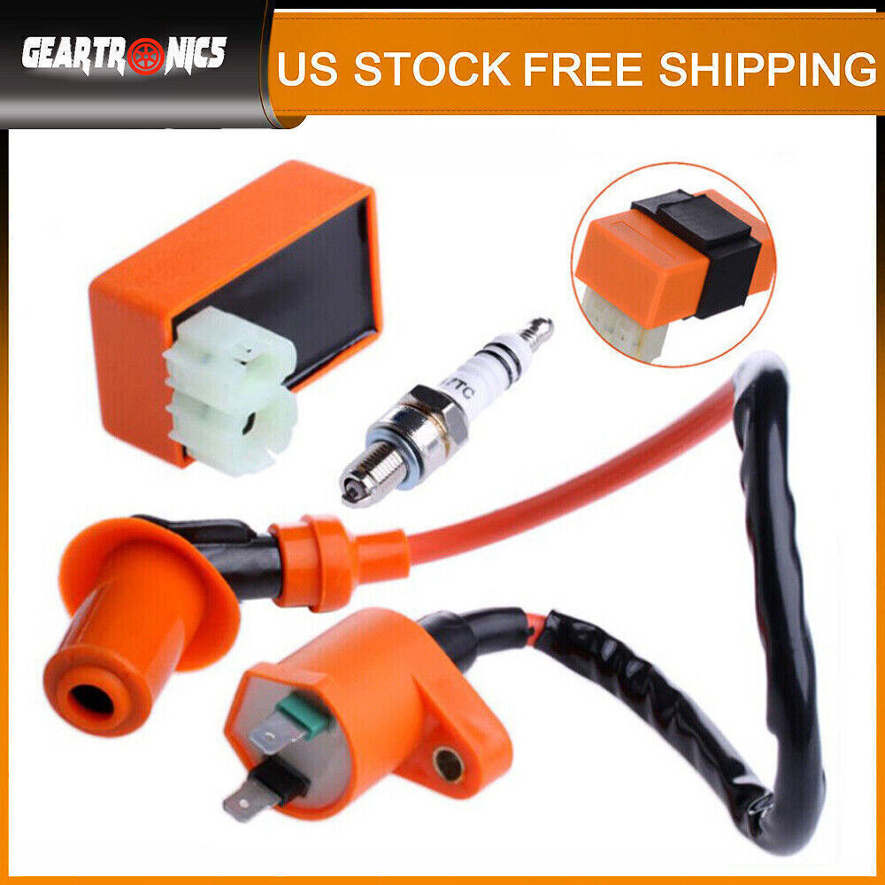 Fit GY6 50cc-150cc ATV SCOOTER MOPED RACING AC CDI BOX IGNITION COIL SPARK PLUG