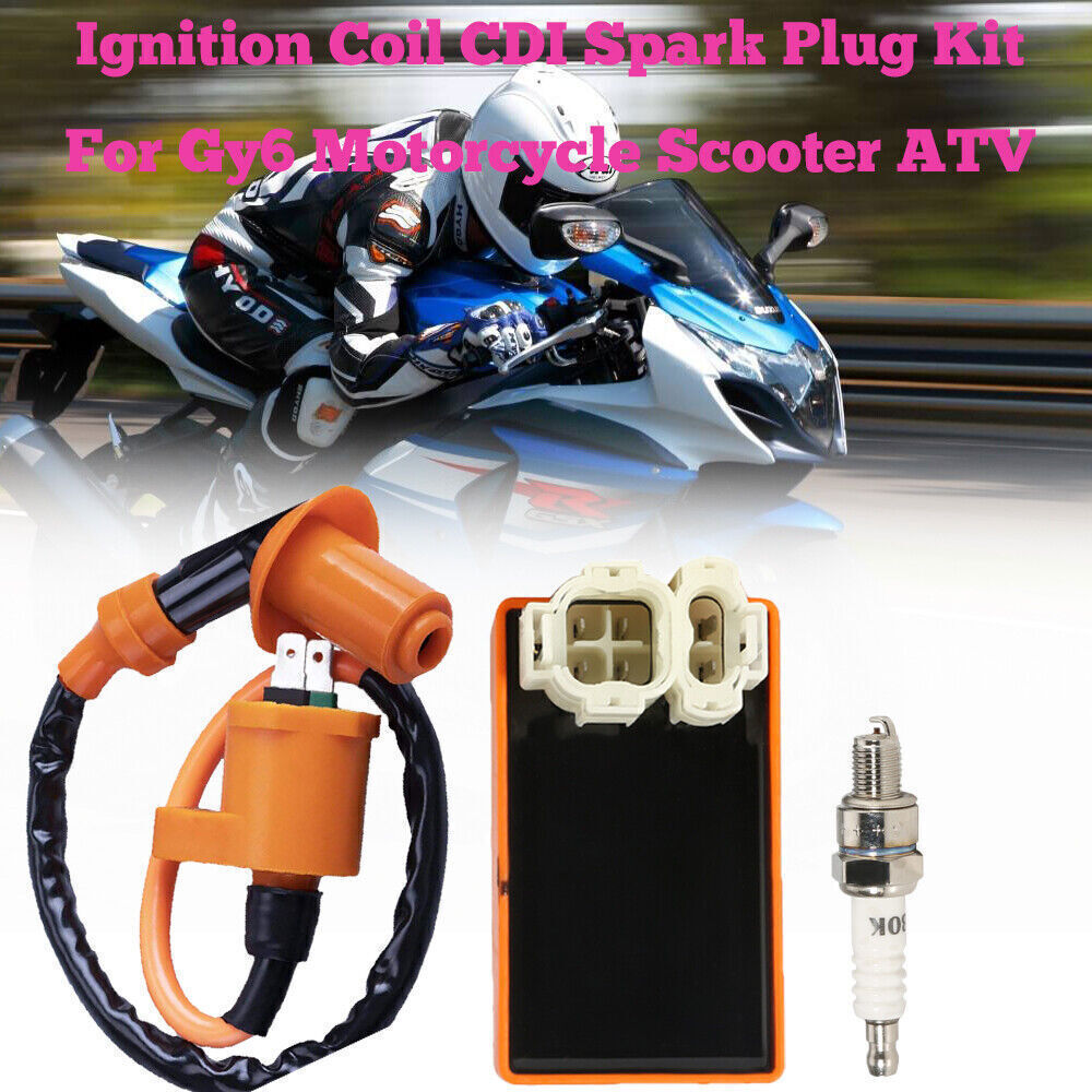 Fit GY6 50cc-150cc ATV SCOOTER MOPED RACING AC CDI BOX IGNITION COIL SPARK PLUG