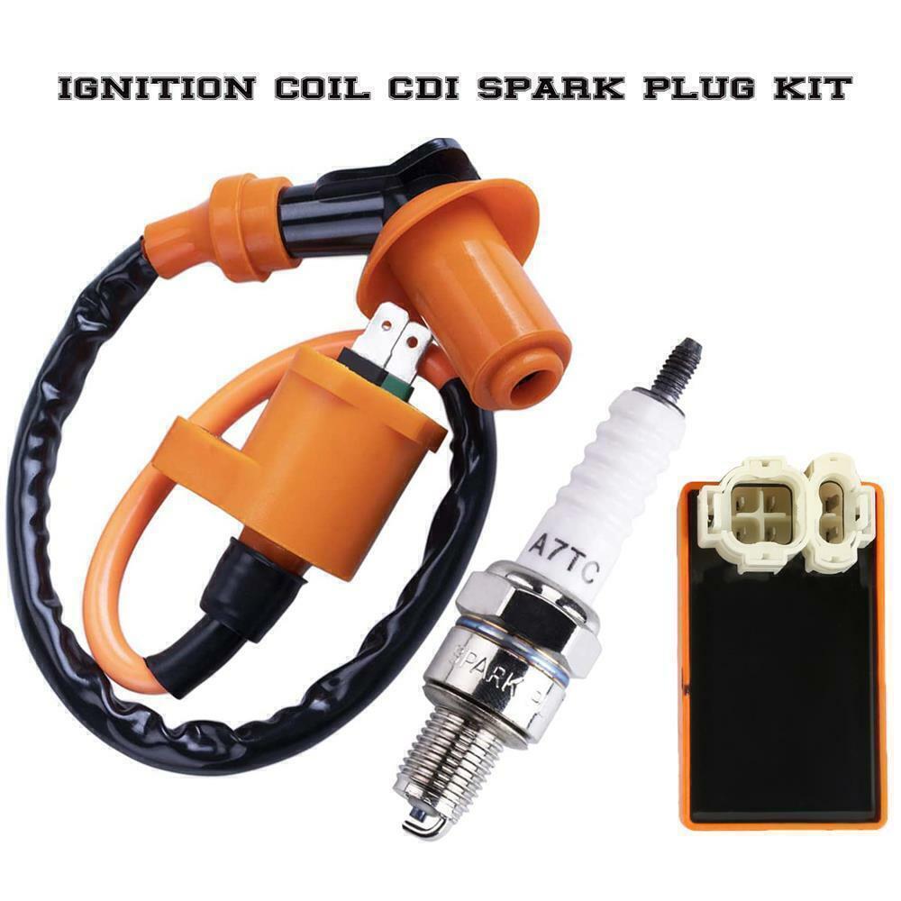 Fit GY6 50cc-150cc ATV SCOOTER MOPED RACING AC CDI BOX IGNITION COIL SPARK PLUG