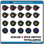 20pc ROCKER SWITCH Toggle 12V Led Light Car Auto Boat Round ON/ OFF SPST 20 AMP