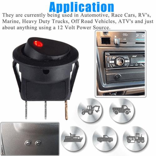 20pc ROCKER SWITCH Toggle 12V Led Light Car Auto Boat Round ON/ OFF SPST 20 AMP