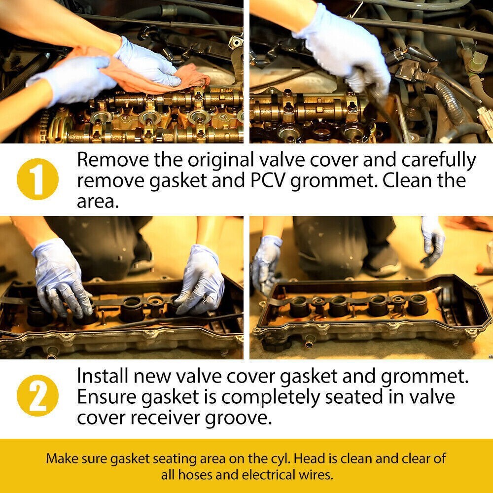 Valve Cover Gasket Set w/Grommets Fit 00-08 Toyota Corolla 1.8 L4 DOHC #VS50542R
