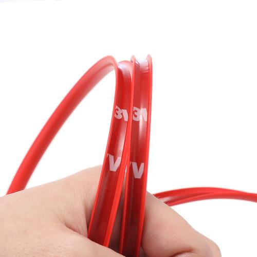 Car Wheel Hub Rim Trim Tire Ring Guard Rubber Strip Protector Sticker /26FT Red