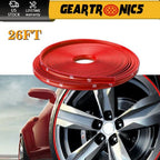 Car Wheel Hub Rim Trim Tire Ring Guard Rubber Strip Protector Sticker /26FT Red