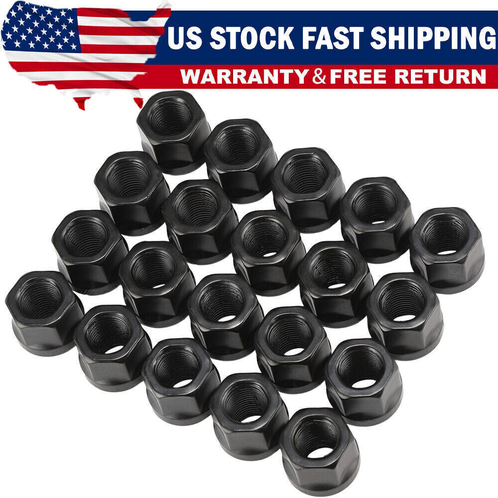 20PCS OPEN END LUG NUTS BULGE ACORN 1/2"X20 WHEEL NUT BLACK FINISH Fit for Ford