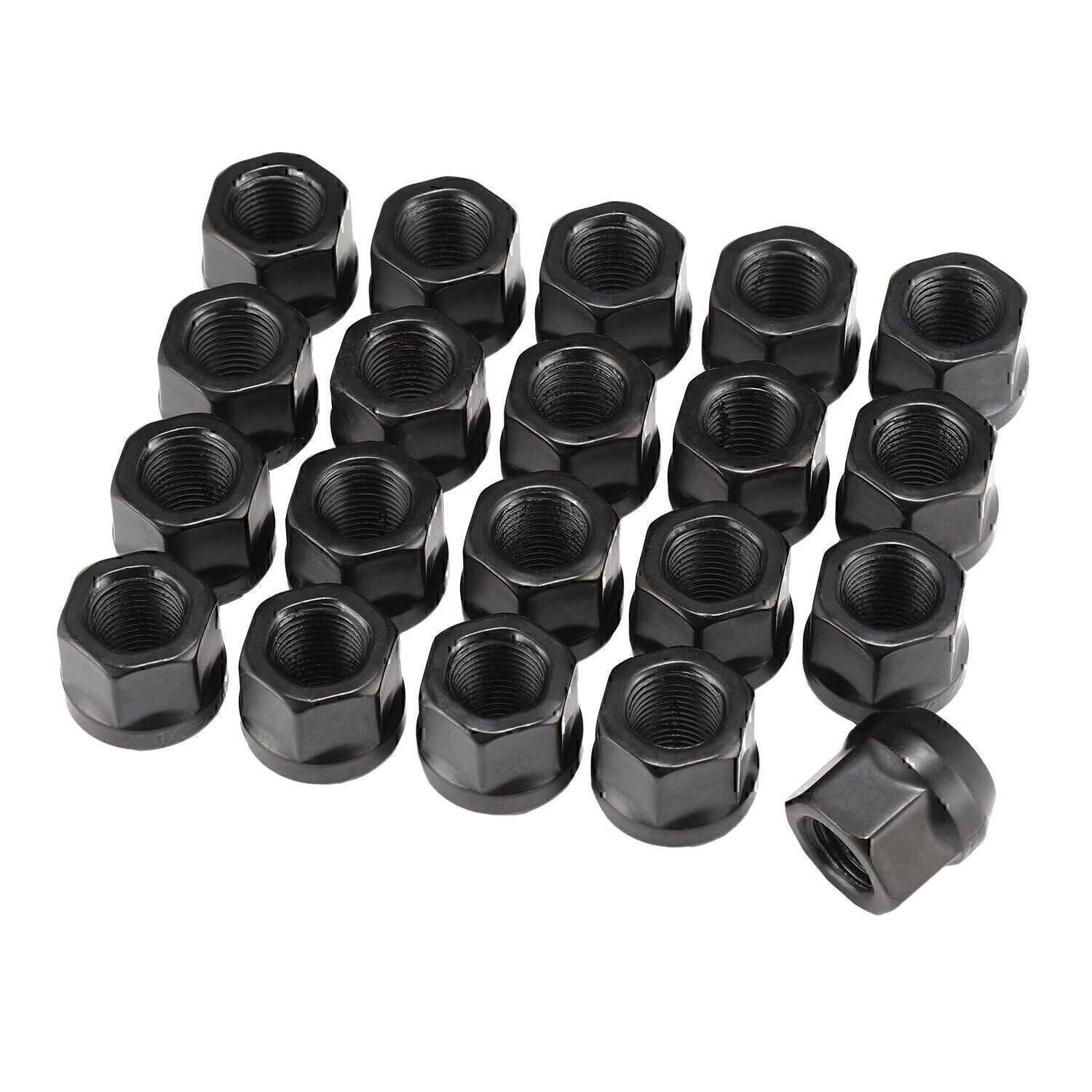 20PCS OPEN END LUG NUTS BULGE ACORN 1/2"X20 WHEEL NUT BLACK FINISH Fit for Ford