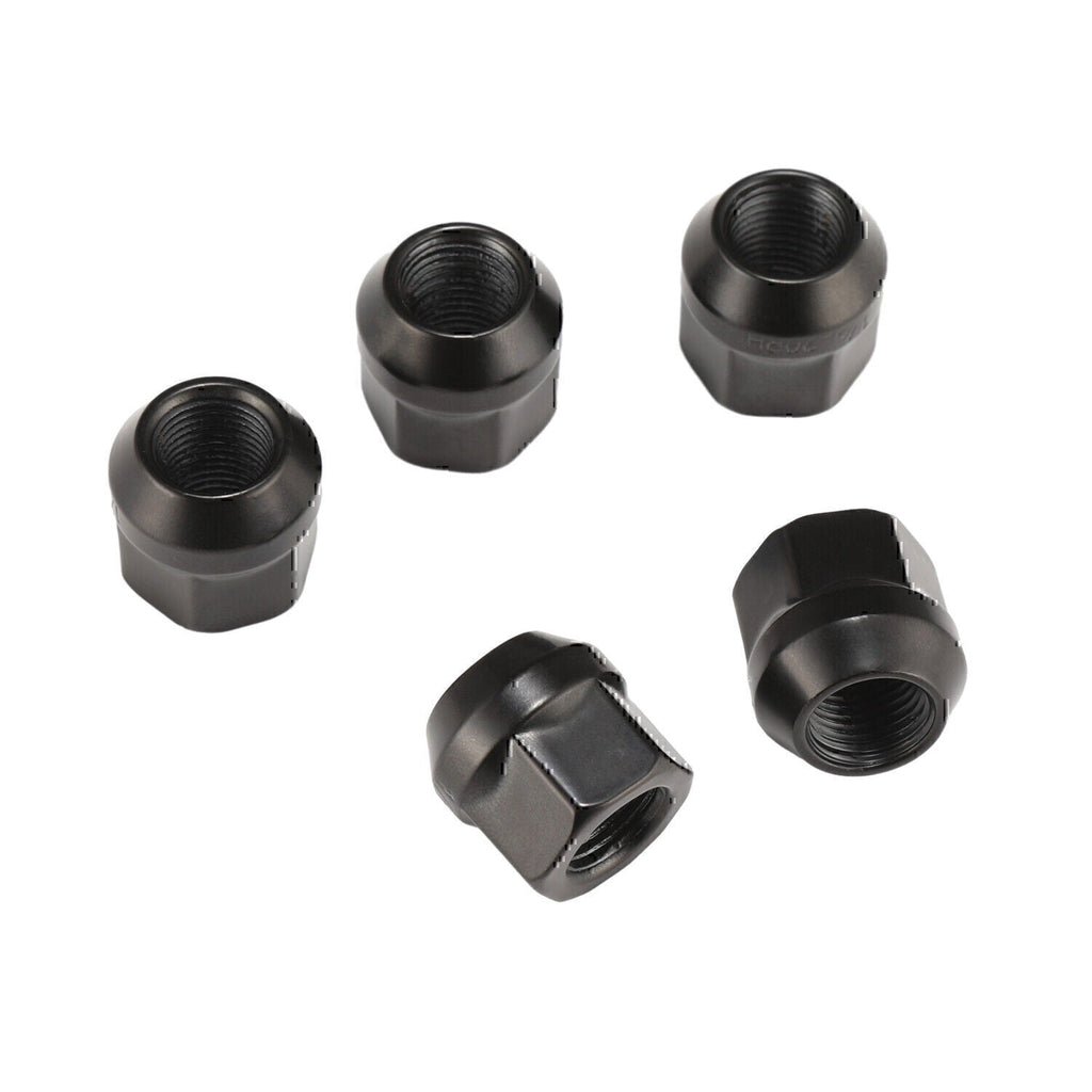 20PCS OPEN END LUG NUTS BULGE ACORN 1/2"X20 WHEEL NUT BLACK FINISH Fit for Ford