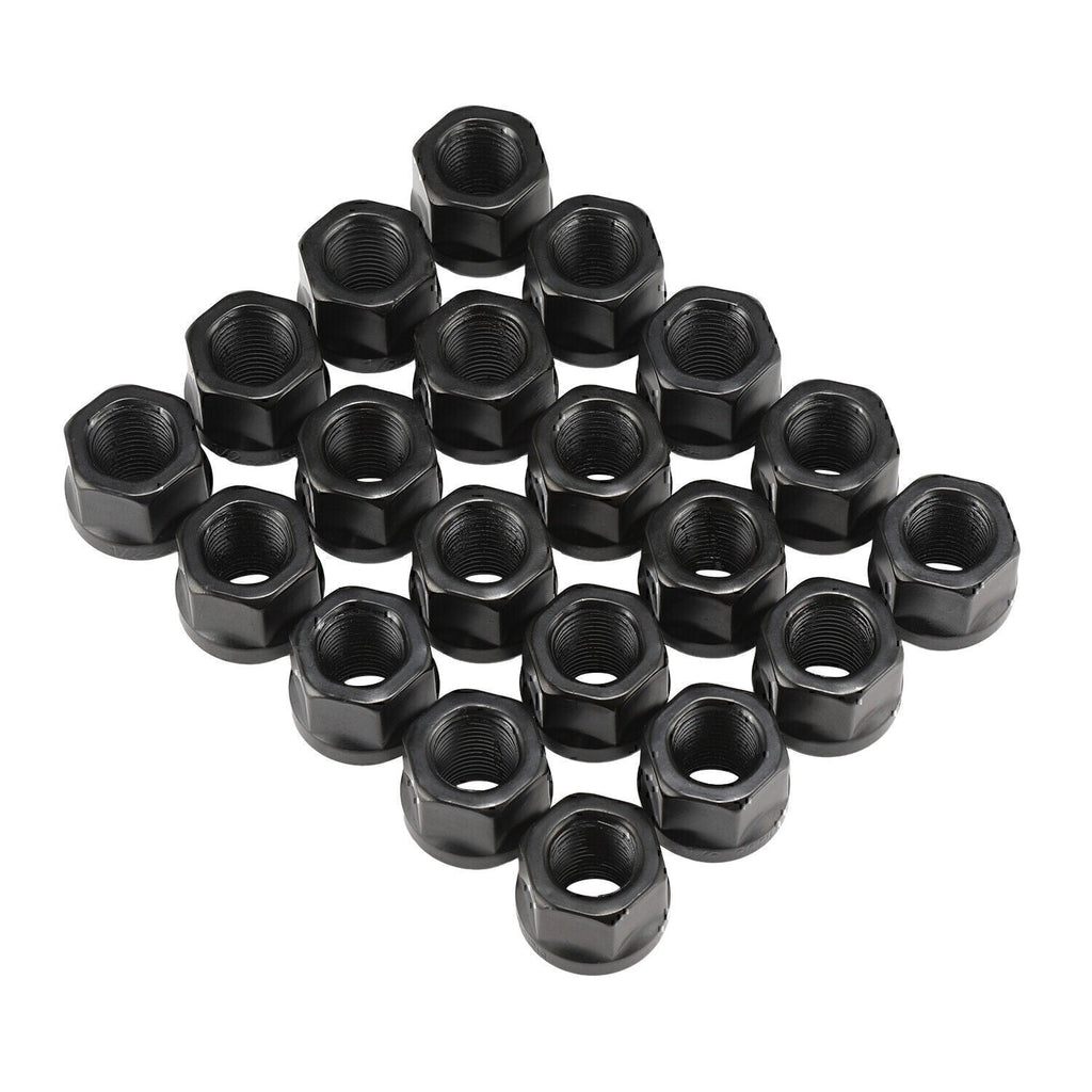 20PCS OPEN END LUG NUTS BULGE ACORN 1/2"X20 WHEEL NUT BLACK FINISH Fit for Ford