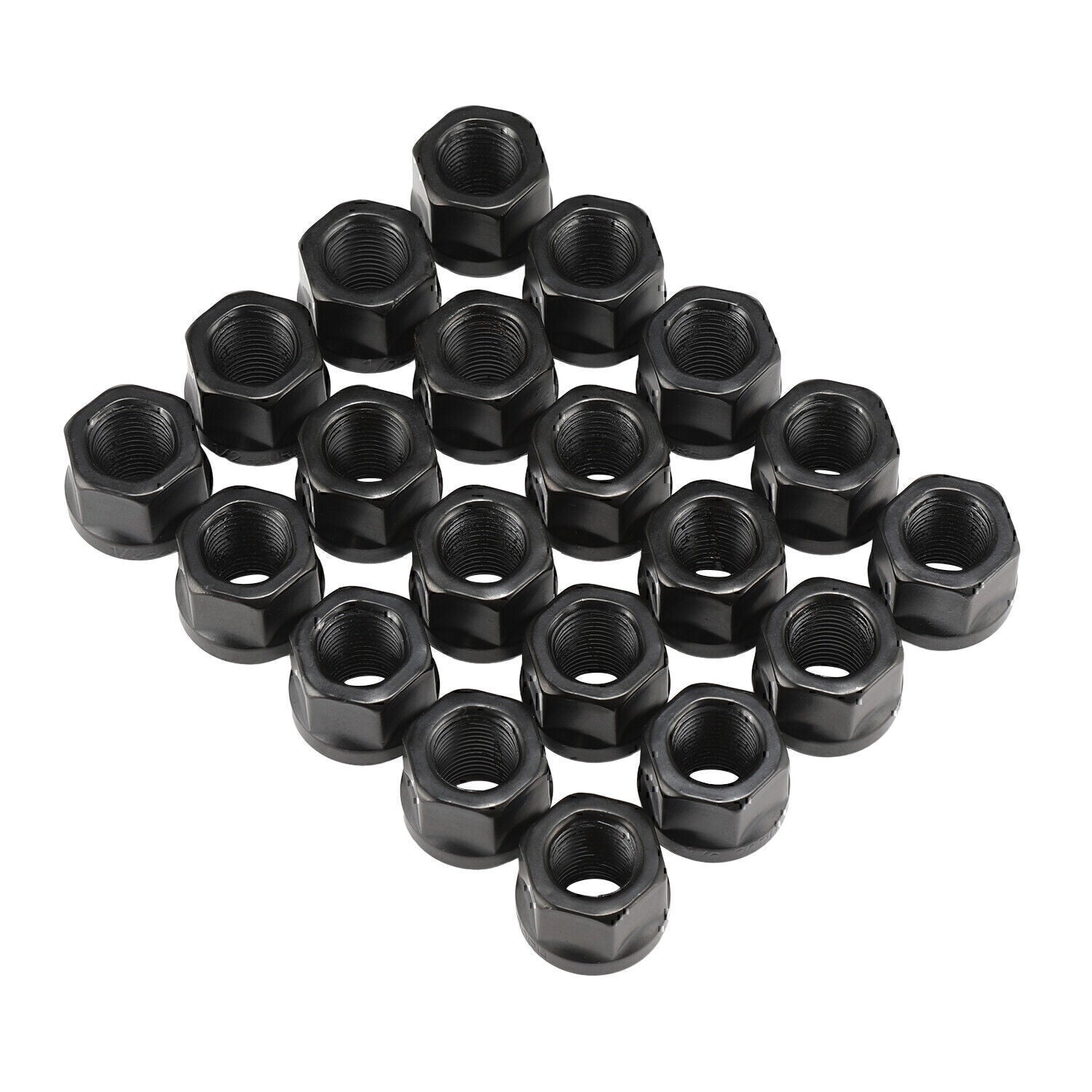 20PCS OPEN END LUG NUTS BULGE ACORN 1/2"X20 WHEEL NUT BLACK FINISH Fit for Ford