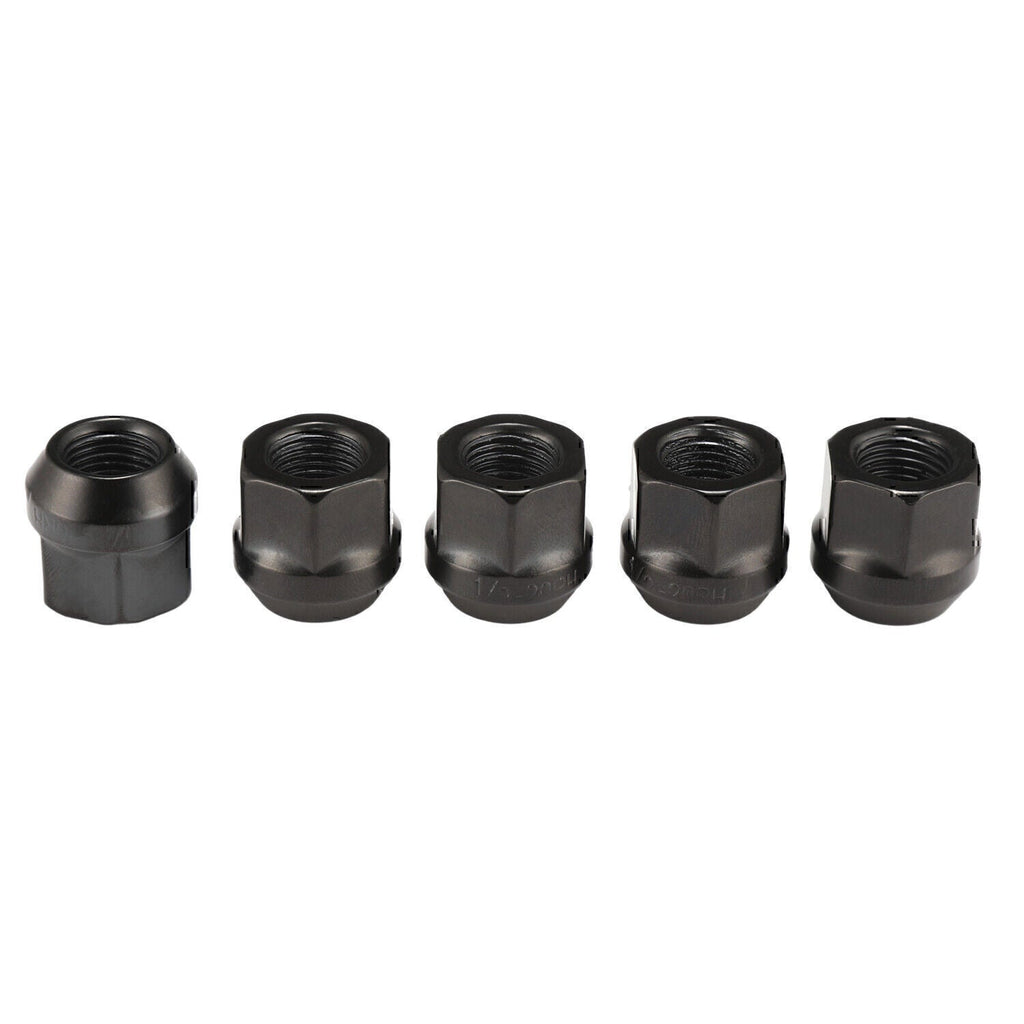 20PCS OPEN END LUG NUTS BULGE ACORN 1/2"X20 WHEEL NUT BLACK FINISH Fit for Ford