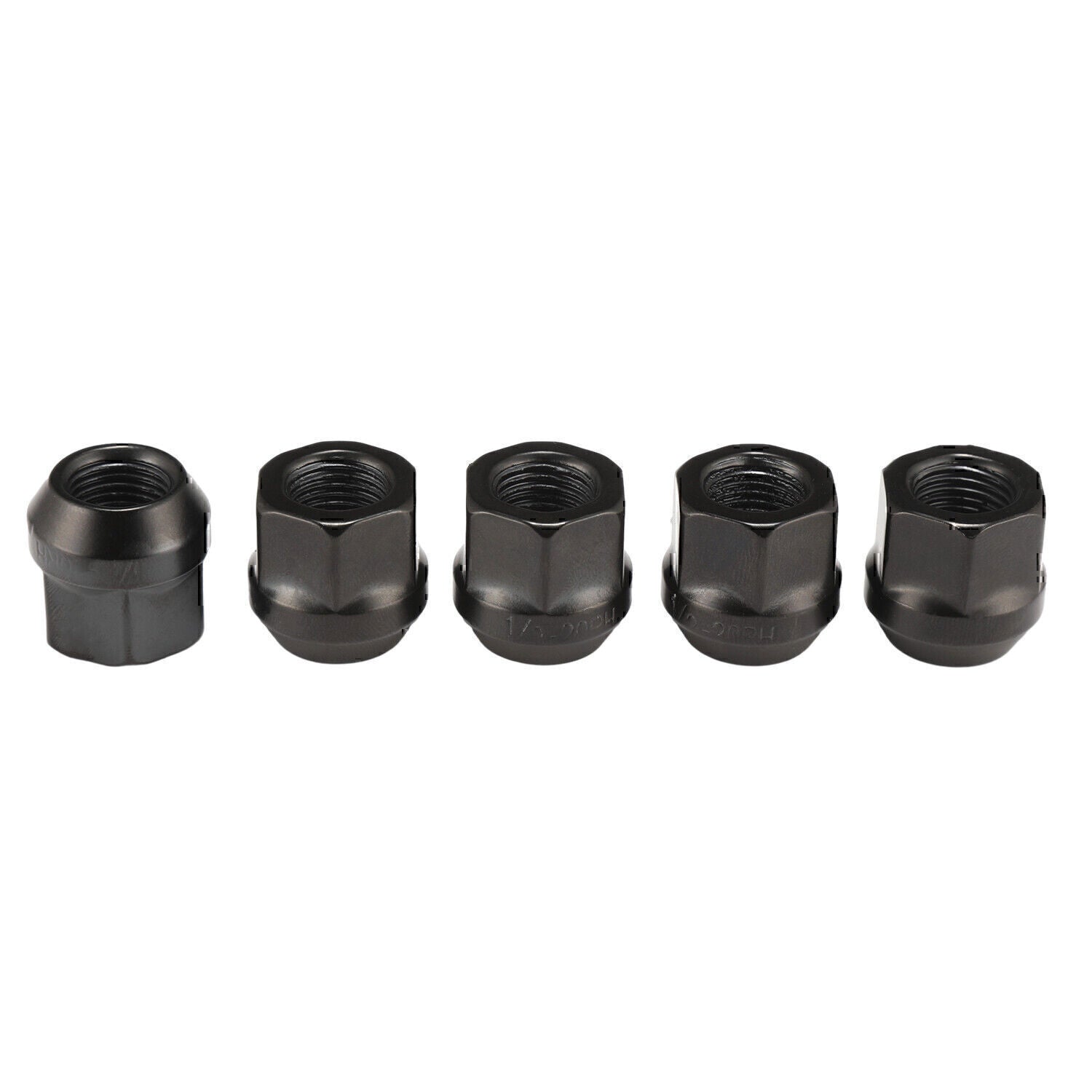 20PCS OPEN END LUG NUTS BULGE ACORN 1/2"X20 WHEEL NUT BLACK FINISH Fit for Ford