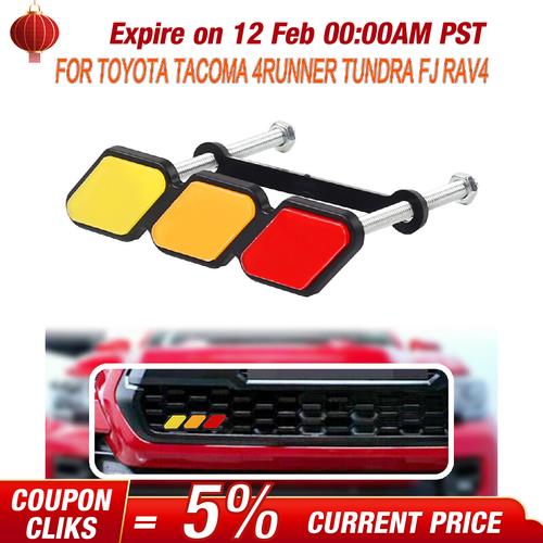 Tri-Color Grille Badge Emblem Car Accessories For Toyota Tacoma 4Runner Tundra