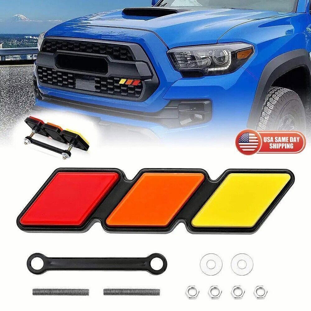 Tri-Color Grille Badge Emblem Car Accessories For Toyota Tacoma 4Runner Tundra